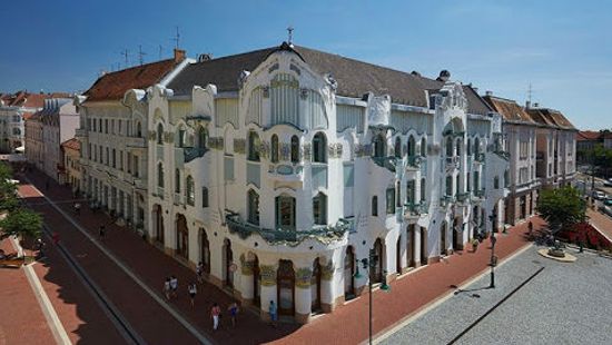 Szegedi dékán tart tárlatvezetést a Reök-palotában
