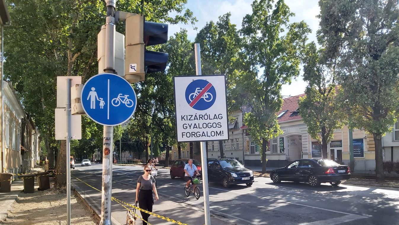 Hibásan készült el a József Attila sugárúti kerékpárút, felújítják a Vértói és Bajai úti kerékpárúttal együtt