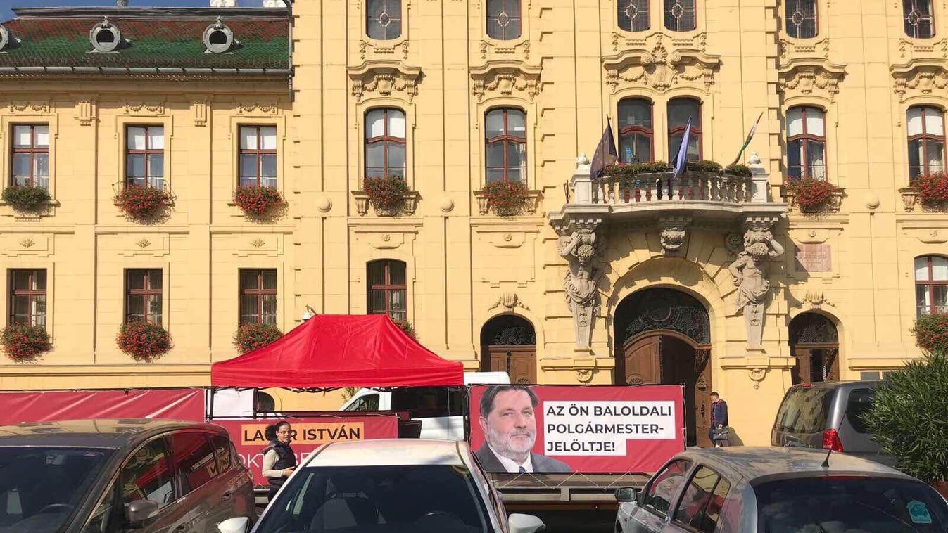 A Városháza előtt kampányol a baloldali polgármesterjelölt: Lauer István!!!