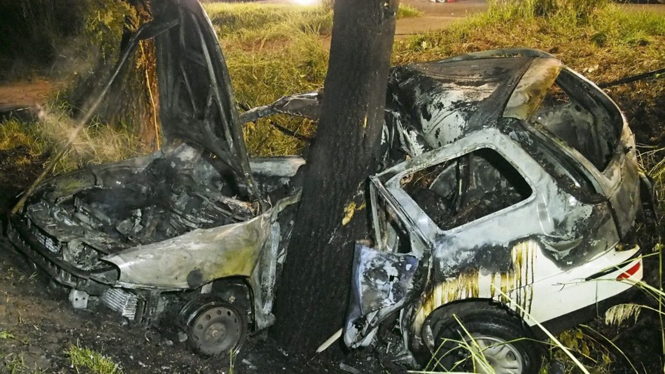 Fának csapódott egy autó Csongrádon