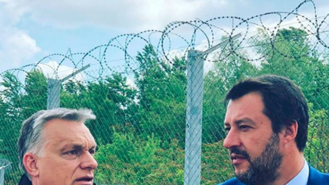 Orbán a határkerítésnél fogadta Salvinit