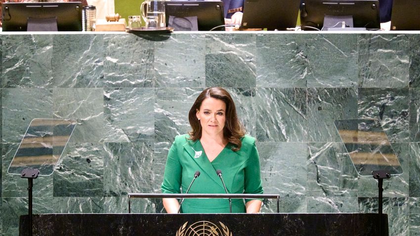 A békéről és a családról beszélt Novák Katalin az ENSZ-ben