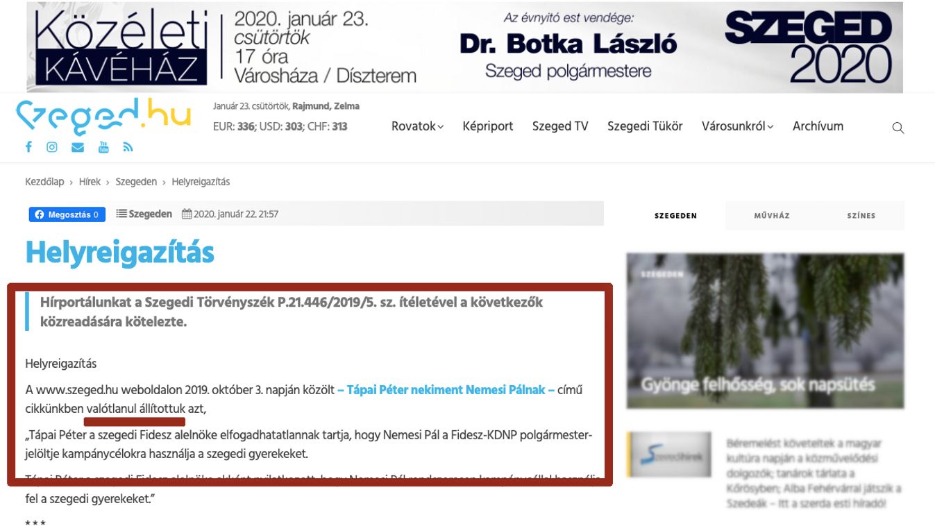 Megint hazudott Botka László "újságja", a bíróság helyreigazításra kötelezte a propilapot