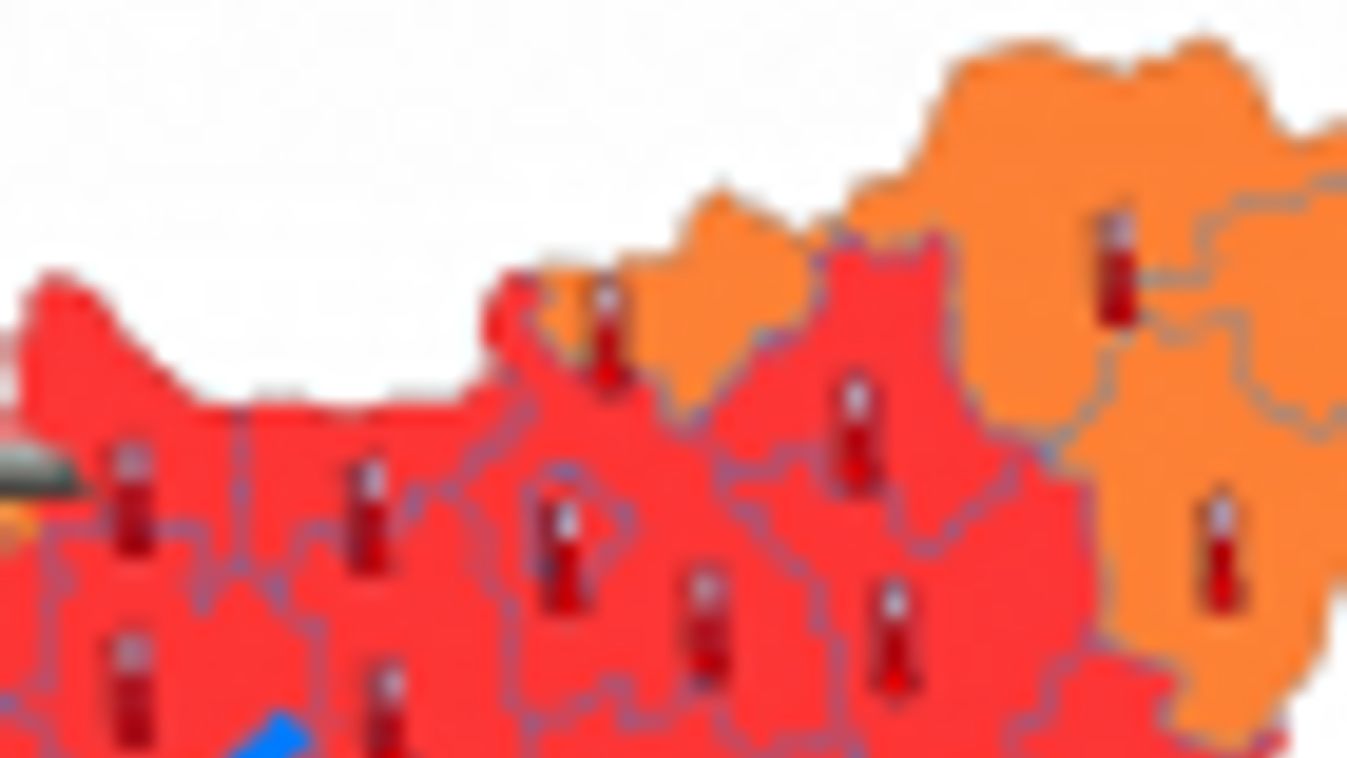Hétfőn is 15 megyében él a piros riasztás!