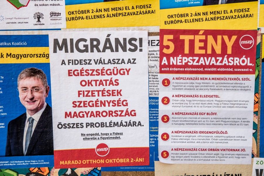 Kvótareferendum - Plakátok Budapesten