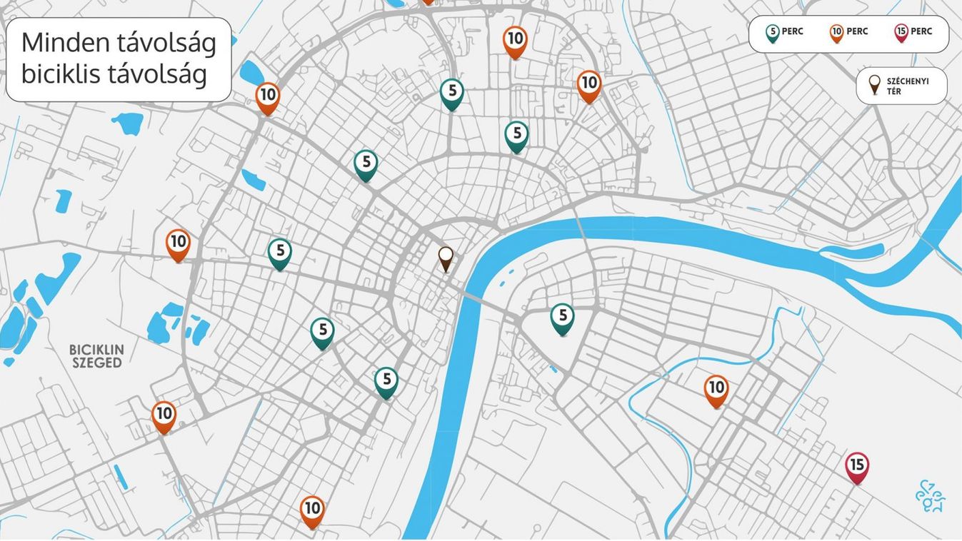 Kerékpáros időtérkép készült Szegedről