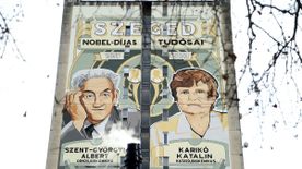 Átadták a Karikó Katalint és Szent-Györgyi Albertet ábrázoló alkotást