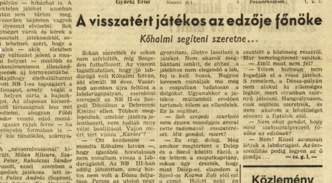 Kőhalmi Zoltán mesélt karrierjéről.