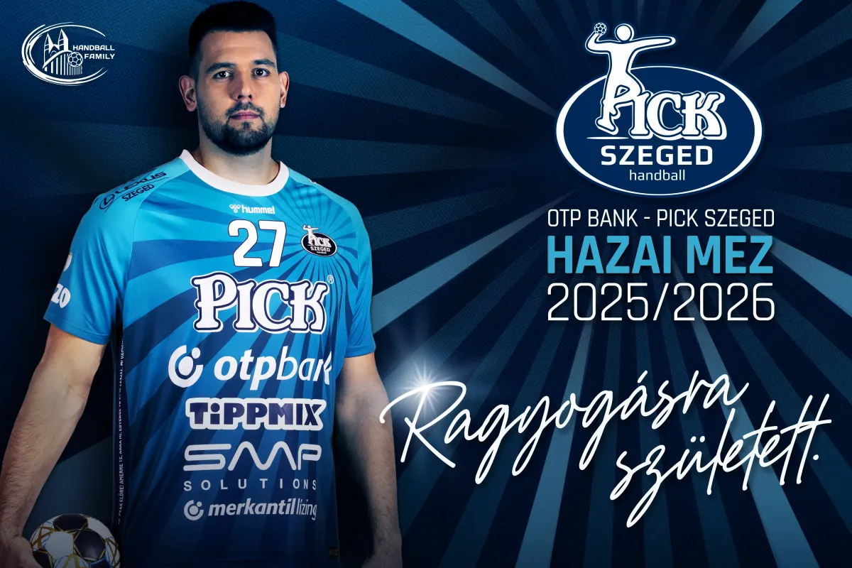 Bánhidi Bencével mutatták be az új mezt. (Forrás: OTP Bank - Pick Szeged)