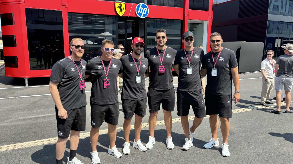 A Pick Szeged játékosai a Hungaroringen: Jim Gottfridsson, Mikler Roland, Mario Sostarics, Bánhidi Bence, Magnus Abelvik Rod és Bodó Richárd. 