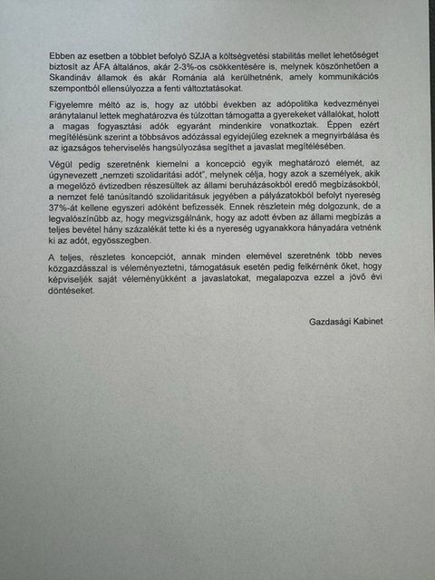 Az Index birtokába került dokumentum Fotó: Index