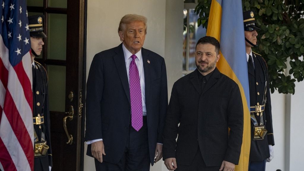 Donald Trump az ukrán elnököt fogadta. (Fotó: Anadolu/AFP)