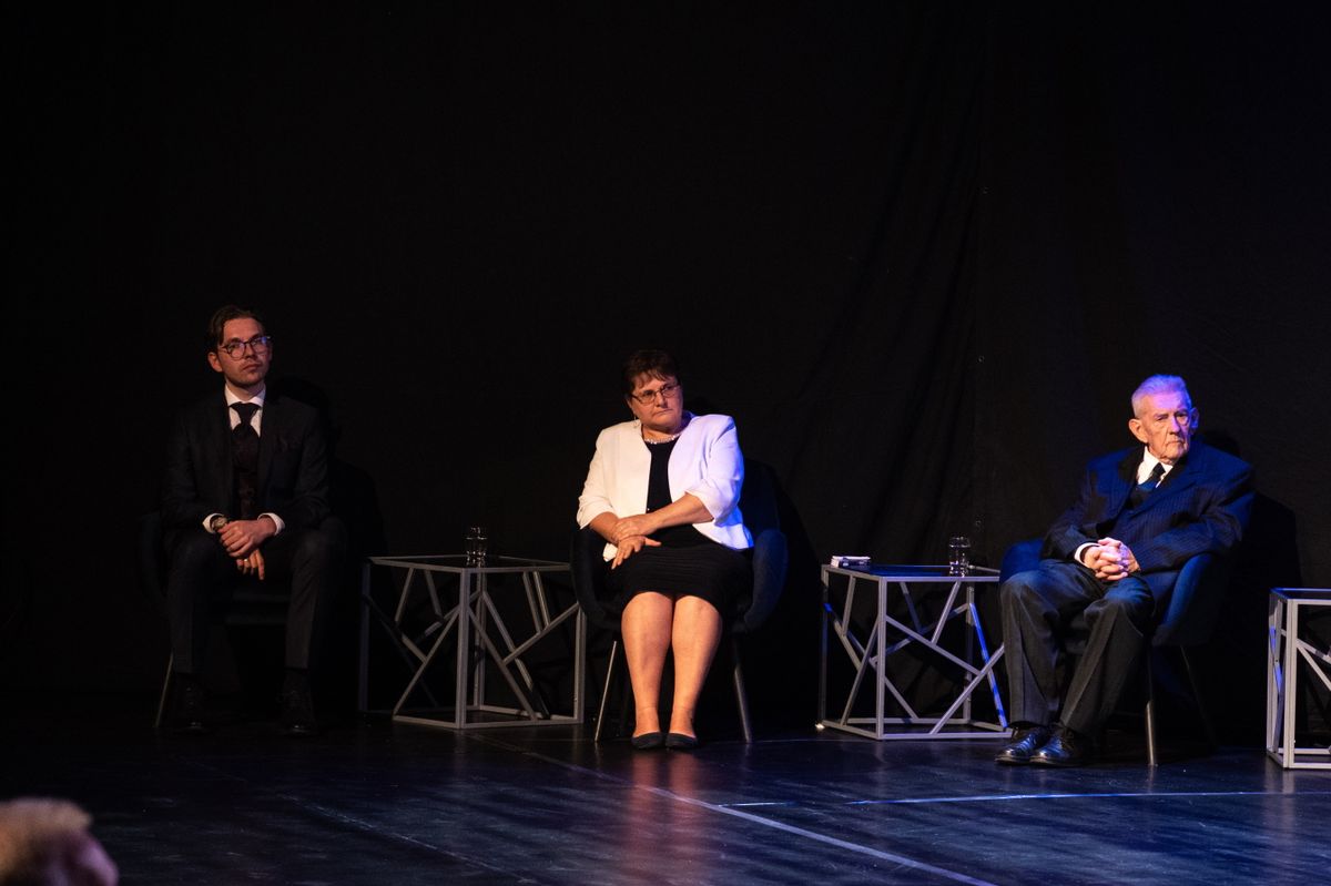 A JATE-díj első három kitüntetettje. (Fotó: Oláh Tamás/MTI)