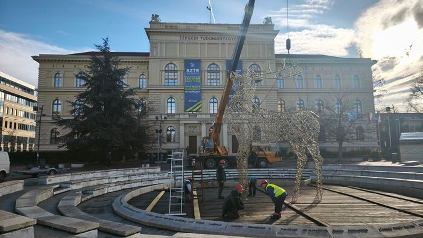 Elfoglalta helyét a Dugonics téren Rudolf, a fényszarvas +fotók +videó