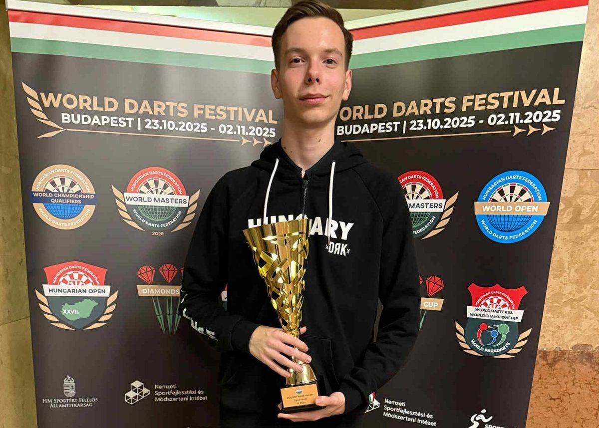 Sepsi Ádám a harmadik helyen zárt a WDF World Masters versenyén. (Fotó: MDSZ)