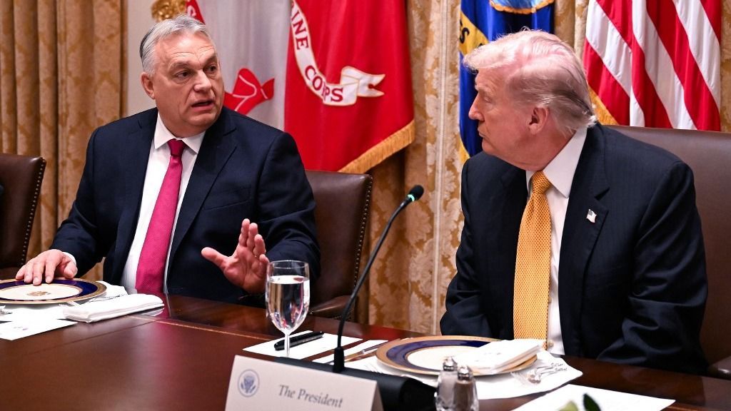 A hatodik találkozó Orbán Viktor és Donald Trump között. (Fotó: Getty Images via AFP.)