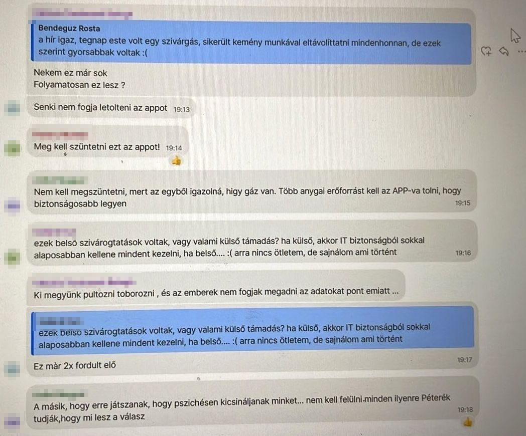 Képernyőfotó a tiszás Signal-csoport üzenetváltásairól