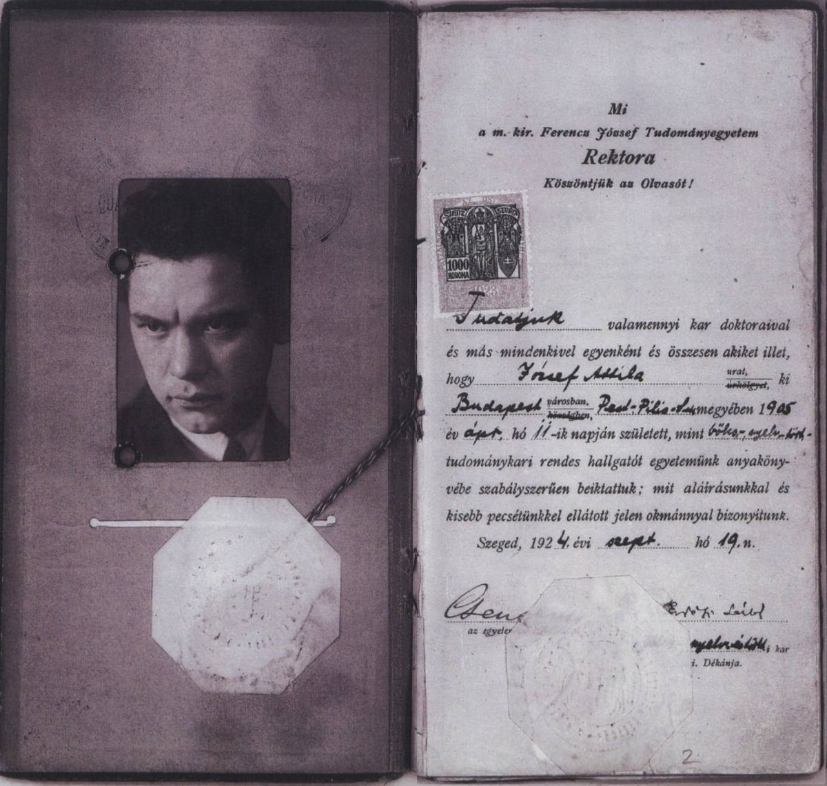 A leckekönyve elárulja, mennyire volt szorgalmas József Attila. (Fotó: Képernyőkép)