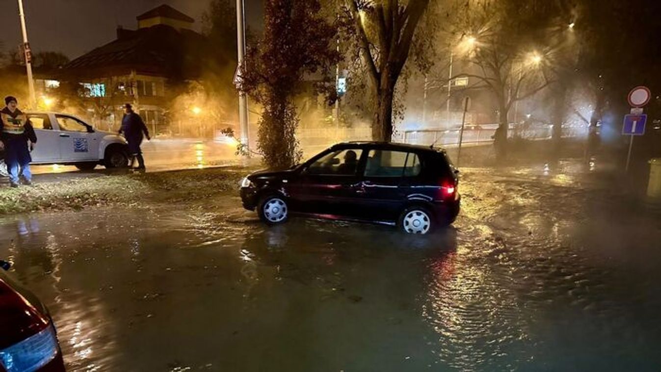 Újabb óriási csőtörés Szegeden, valósággal hömpölygött a víz +videó