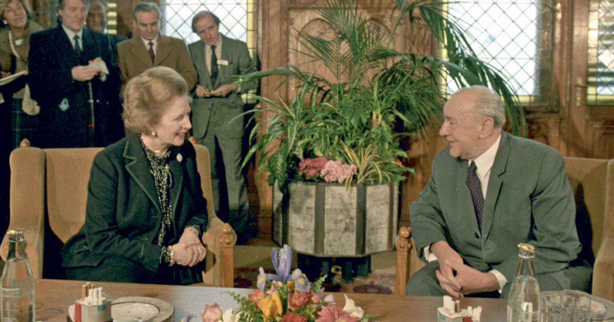 Margaret Thatcher és Kádár János. (Fotó: Manek Attila)