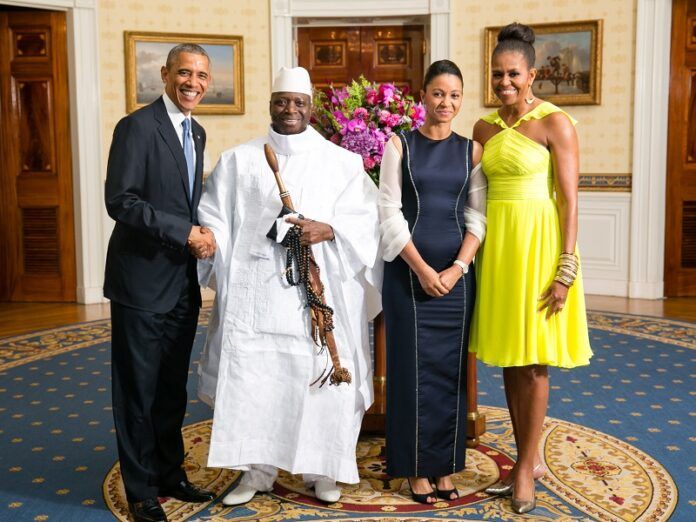 Barack Obama és felesége valamint Yahya Jammeh és felesége. (Fotó: Amanda Lucidon)