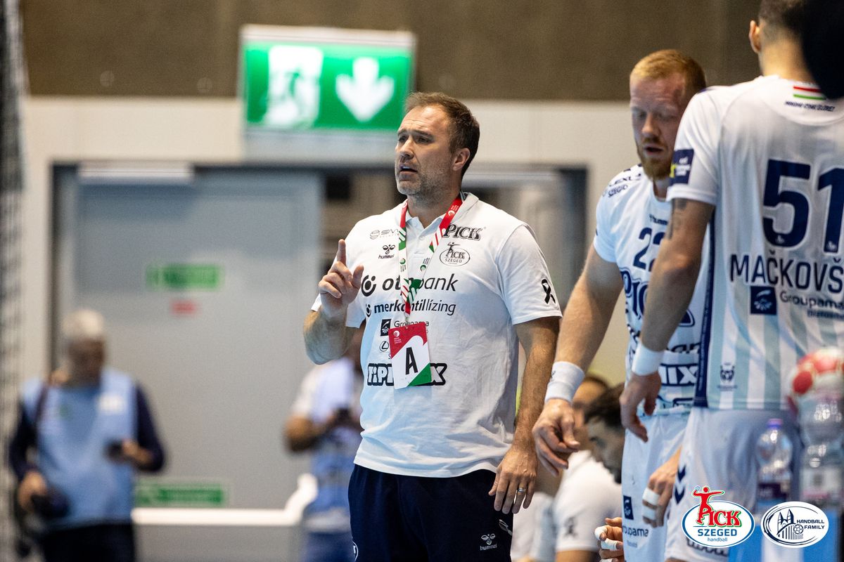 Ismét foghíjas kerettel szerepelt a Pick Szeged, Michael Apelgren több játékosára sem számíthatott. (Fotó: Sólya Eliza)