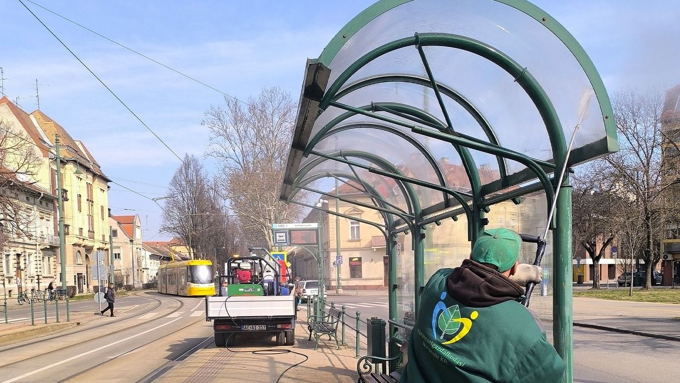 Tavaszi nagytakarítás Szegeden: megtisztulnak a buszmegállók +fotók