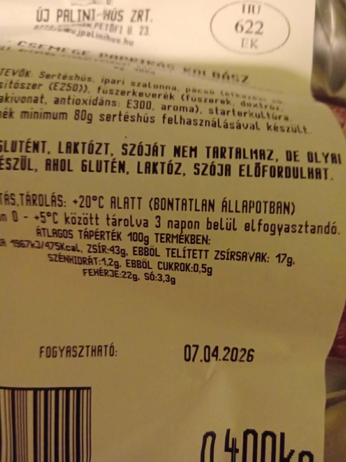 Fogyasztható: 04.30.