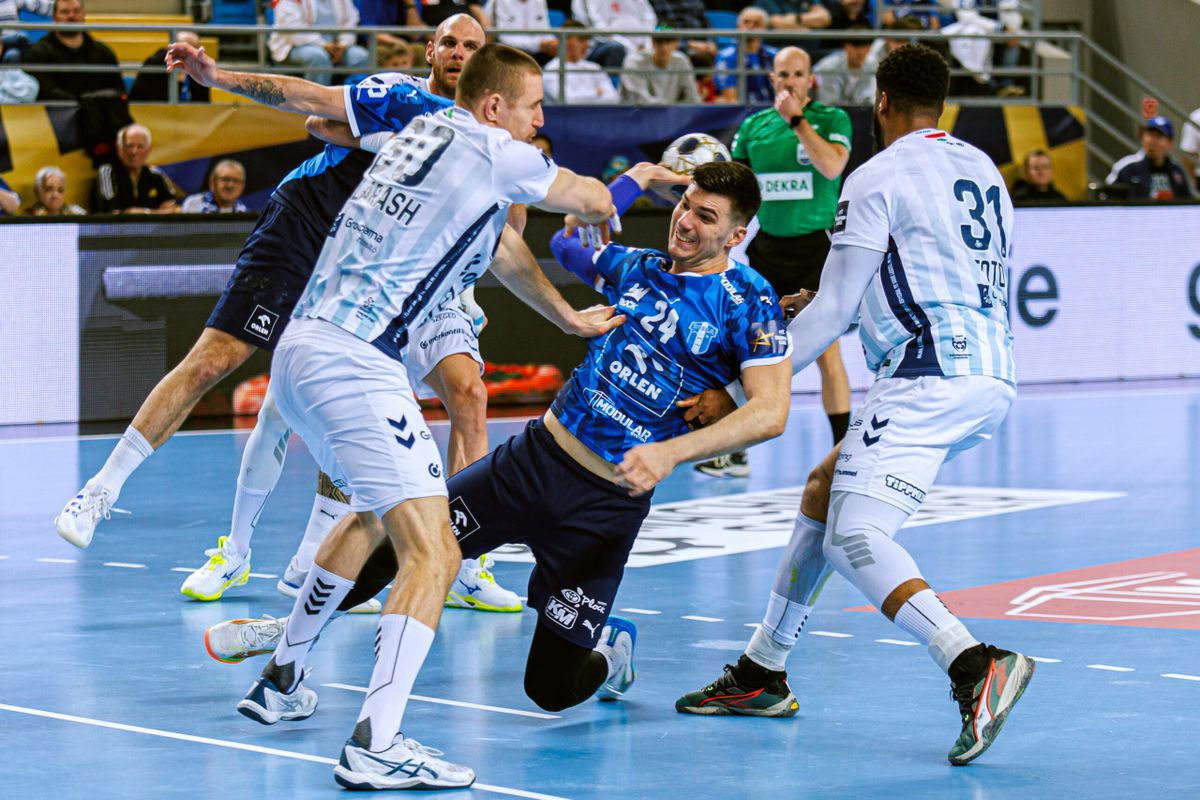 Fazekas Gergő a Wisla Plock, Fazekas Máté a Pick Szeged mezében zárt jó meccset. (Fotó: Orlen Wisla Plock)