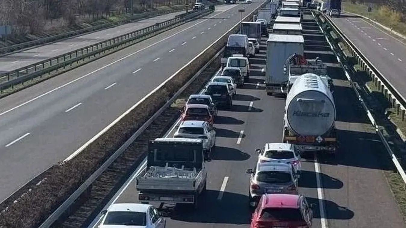 Baleset az M5-ösön Balástya közelében, teljes lezárás Szeged felé