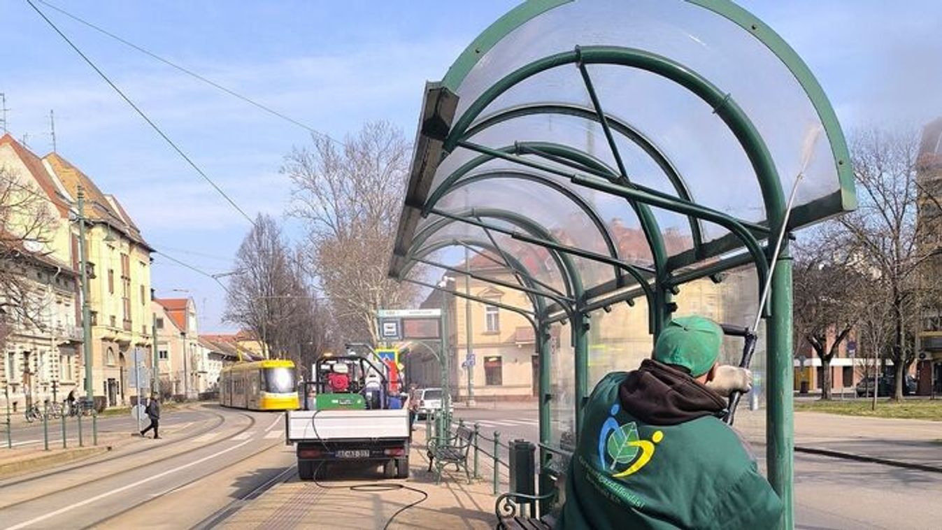 Tavaszi nagytakarítás Szegeden: megtisztulnak a buszmegállók +fotók