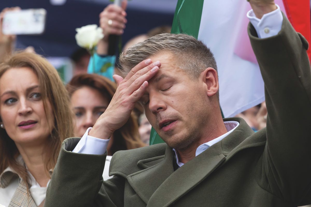 Magyar Péter foghatja a fejét. Fotó: Máté Krisztián