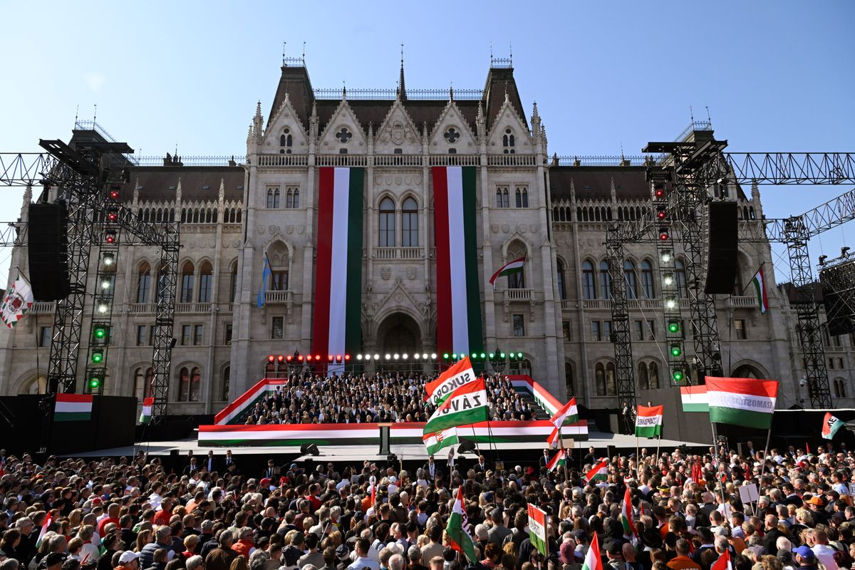 Szijjártó Péter: Mi nem félünk sem az ukrán maffiától, sem az ukrán verőlegényektől. (Fotó: Koszticsák Szilárd/MTI)