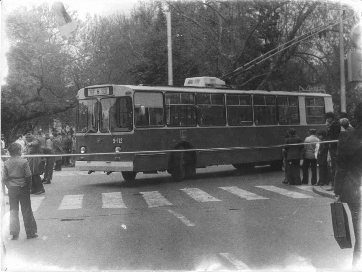 Szeged első trolibusza 1979-ből. (Fotó: Fortepan)