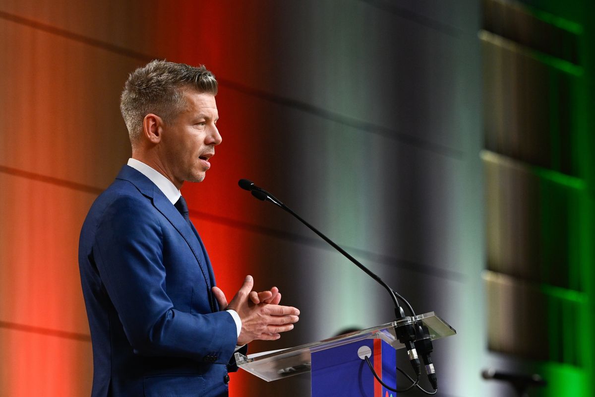 Magyar Péter a Tisza hét miniszterét is megnevezte. (Fotó: Hegedüs Róbert/MTI)