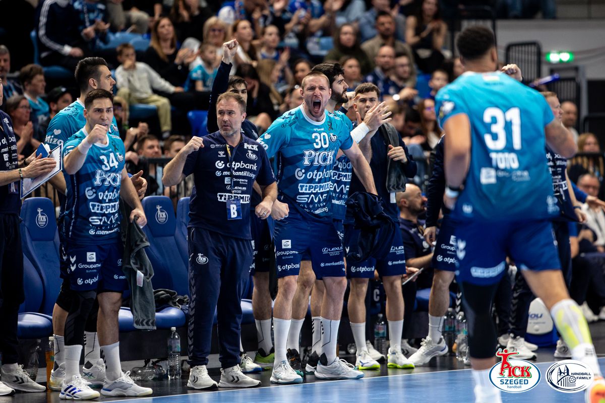 Igazi csapatmunkával nyert a Pick Szeged, Michael Apelgren joggal büszke játékosaira. (Fotó: Sólya Eliza)