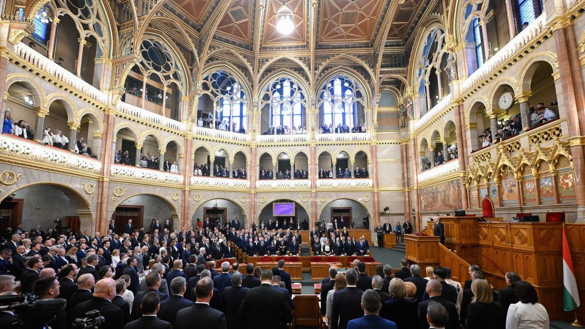 A megválasztott házelnök az eredményhirdetést követően le tette az esküt. Fotó: MTI